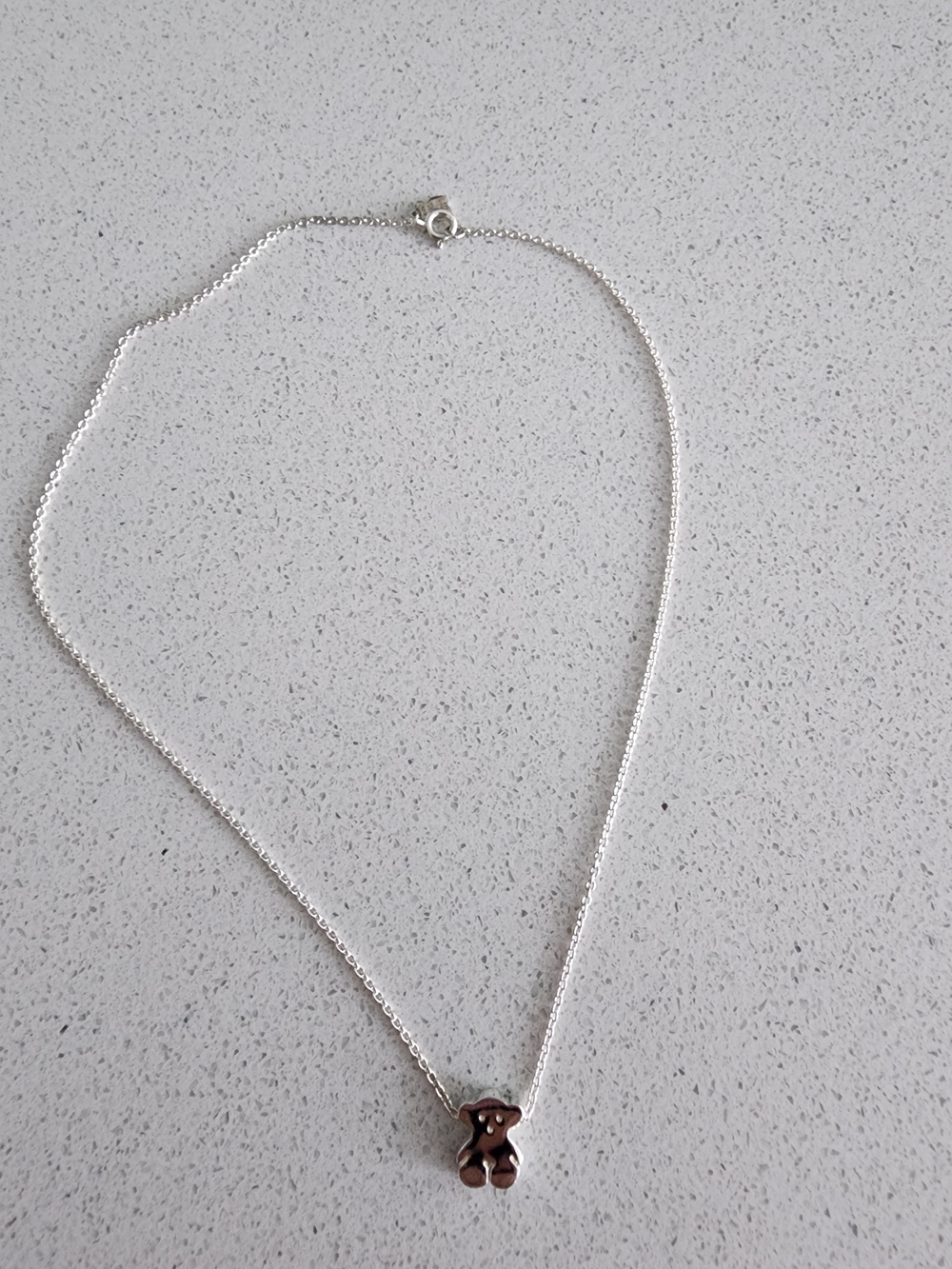 Tous Silver Teddy Bear Necklace - Silver